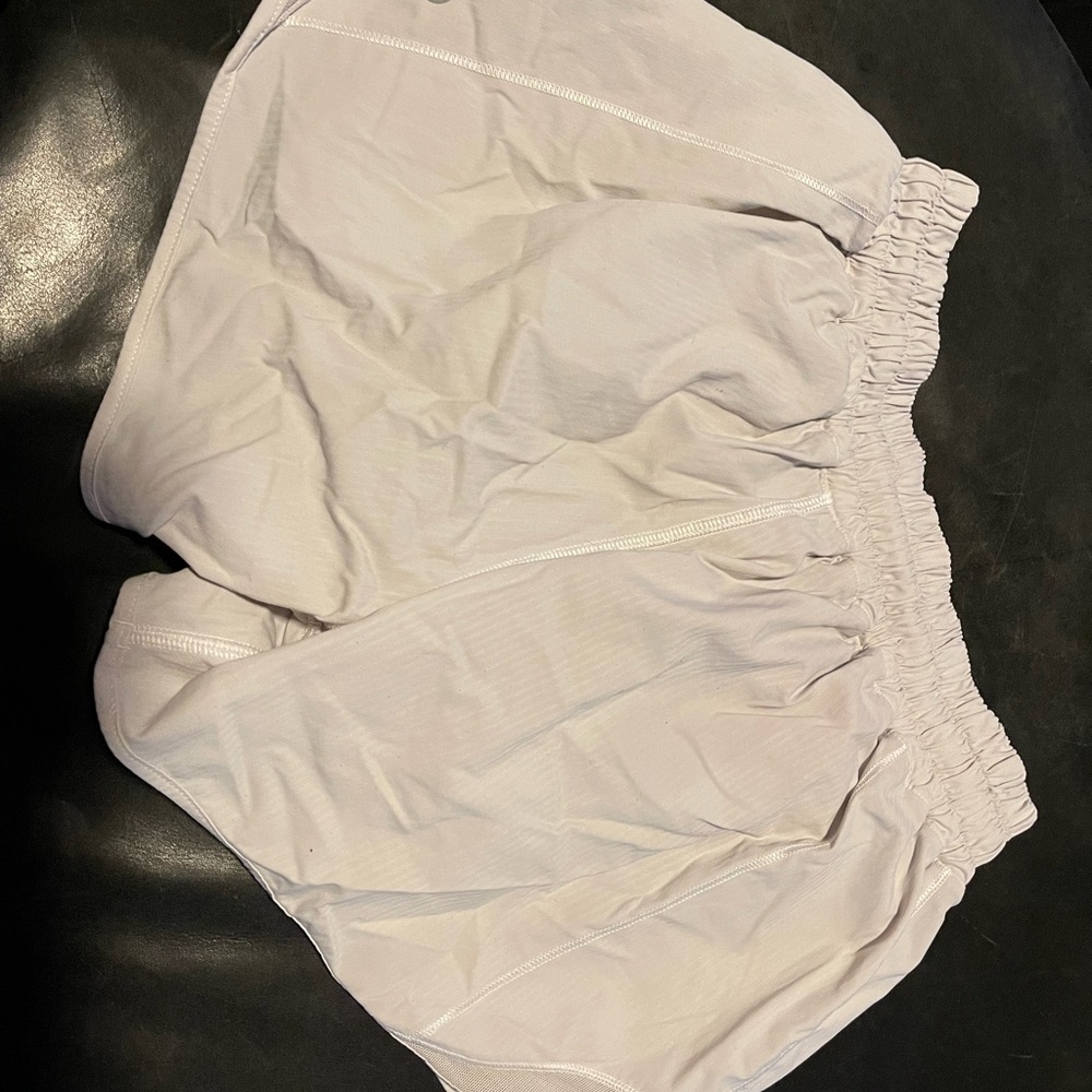Lulu Lemon Hotty Hit white shirts - 2.5 inch length